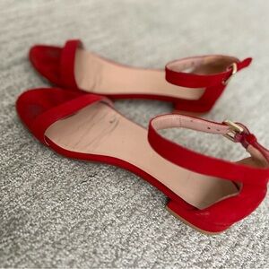 Red Suede Women's Sandals